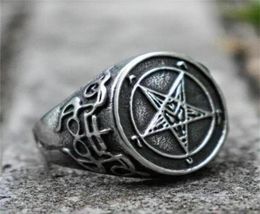 Cluster Anneaux Gothic Witch Demon Satan Pentagram Ring Punk Accessoires adaptés à Adventure Brothers Gift Amulet235V1214226