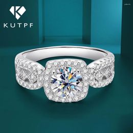 Cluster anneaux GRA certifiés 1 D Color Moisanite Diamond Engagement Ring For Women 925 Sterling Silver Wedding Band Promed