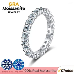 Cluster ringen GRA echt 2.2ct d kleur moissaniet diamant voor vrouw bruiloft boete joods 925 sterling sliver eeuwigheid band verlovingsring