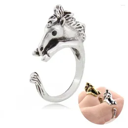 Cluster ringen handgemaakt verstelbare retro mooie paardenring punk dier anillos bruiloft voor vrouwen anel mannen sieradenliefhebbers geschenken bague aneis