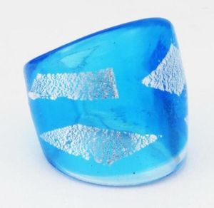 Clusterringen Handgemaakte luxe transparante glazuur Murano -glazen ring voor vrouwen R03