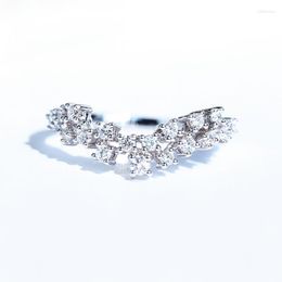 Cluster ringen Helon Solid 14K White Gold Au585 SI/H 0.26CT Natuurlijke diamanten verloving Wedding Ring Vrouwen Trendy fijne sieraden