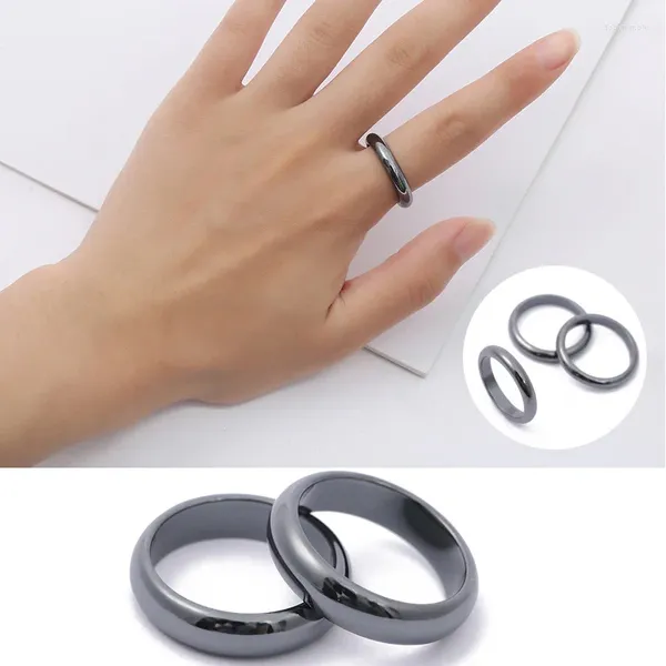 Anillos de racimo Hematita Moda Pareja simple para mujeres Hombres Adolescentes Chicas Accesorios de joyería de dedo Boda al por mayor