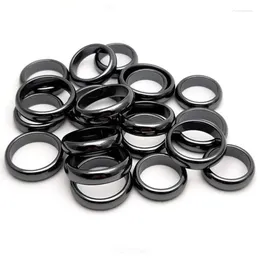 Bagues de cluster Hématite Hommes Noir Pierre non magnétique Couple Bague Unisexe Soulagement de l'anxiété Guérison Chakra Thérapie énergétique Fidget Douleur Bijoux