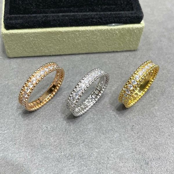 Cluster anneaux de haute qualité 925 argent sterling à une seule rangée diamant ring dames mode simple éthos bijoux partage couple
