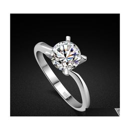 Cluster ringen hoogwaardige klassieke dames 925 sterling sier ring kubieke zirkoon bruiloft sieraden cadeau doos drop levering dhuq4