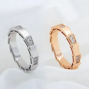 Cluster ringen hoogwaardige sieraden 925 Sterling Silver ingelegde zirkoon slangbotring voor vrouwen gepersonaliseerd modespaar cadeau