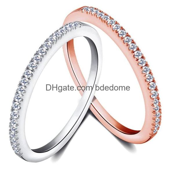 Bagues de cluster Haute qualité estampillée S925 Sterling Sier Bague de fiançailles avec zircone cubique blanche Femmes Bijoux Yiwu Grossiste 283 T2 Dhh9B