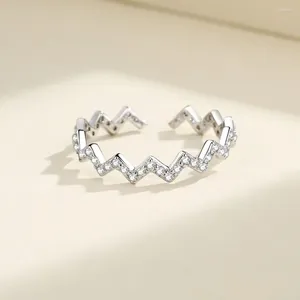 Bagues de cluster Hip Hop Wind Wave Bague d'ouverture personnalisée Lumière Bijoux de luxe Cadeau d'amour à distance en gros