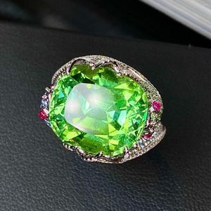 Clusterringen HJY2023 Fijne sieraden 18K goud Natuurlijke groene toermalijn edelstenen 17,84 ct diamanten mannelijke bruiloft man