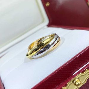 Cluster Anneaux Hot Classic 925 Ring à trois anneaux en argent sterling à trois anneaux pour dames Personty Fashion Luxury Brand Bijoux Engagement Gift T240524