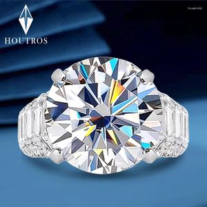 Cluster Ringen Houtros 5ct D Kleur VVS1 Moissanite Voor Vrouwen 925 Sterling Verzilverd Pt950 Sparking Diamond Band Luxe Sieraden GRA