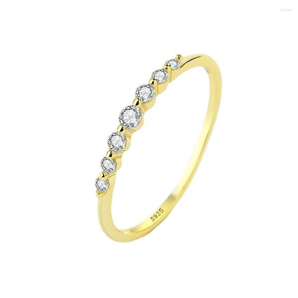 Anillos de racimo HOYON, anillo de plata de ley S925 con circonita de diamante de lujo para fiesta, gemas de moissanita femenina, Anillos, joyería con revestimiento de oro Real