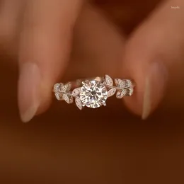 Cluster Ringen HUIYI Moissanite Diamanten Ring 925 Sterling Zilver Voor Vrouwen Fijne Sieraden Verjaardagscadeau Bruiloft Met GRA Certificaat