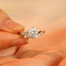 Cluster anneaux Huiyi Sterling Silver 925 Moissanite pour les femmes Certificat de produit tendance des bijoux