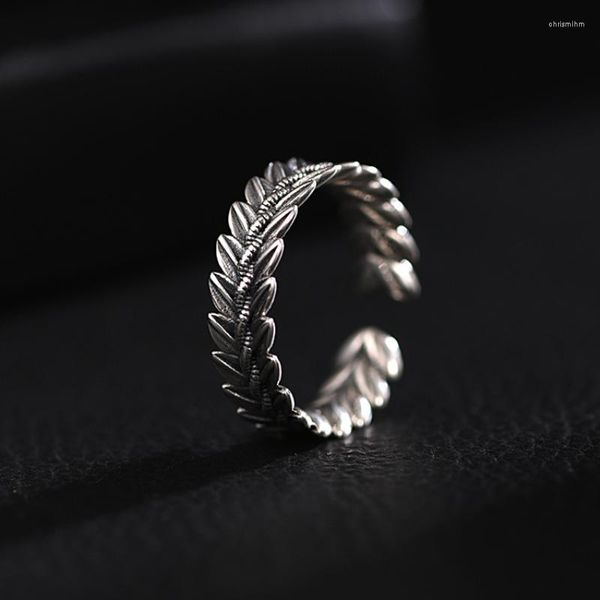 Cluster Rings HX Guochao Handmade Wheat Ear Ring Men's And Women's Trendy Style Fashion Retro Open High-end Jewelry Women For Men