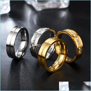 Bagues de cluster Je t'aime Bague en diamant Bague de fiançailles pour femmes hommes bijoux de mariage livraison directe Dhwyw