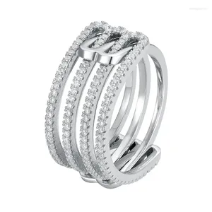 Cluster anneaux glacés d couleurs Moisanite Magic Ring Pendant Two Wear Design 925 Sterling Silver Weddiong Engagement Pass Diamond cadeau