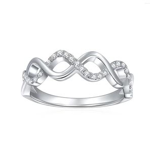 Cluster Ringen Iced MoissaniteTwist Verlovingsring Vrouwen S925 Zilver 0.2ct D Kleur VVS Moissantie Diamond Wedding INS 2023 Sieraden Gift
