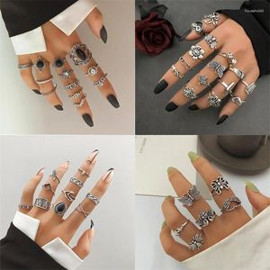 Bagues de cluster IFME Multiple Styles Trendy Vintage Boho Knuckle Ring Set pour femmes Cristal Géométrique Doigt Mode Bohème Bijoux
