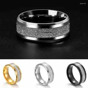 Anillos de racimo IHUES, 1 Uds., acero inoxidable Simple para hombres, patrón de moda, joyería de estilo moderno y guapo, decoración de fiesta para niños