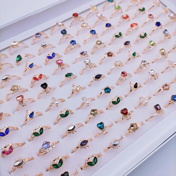 Cluster anneaux en 100 pcs pour femmes mignonnes sexy luxueux bijoux bijoux boho mode fête de la mode hommes proposition love mix de cadeau en gros
