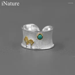 Cluster anneaux inature 925 argent sterling bleu amazonite arbre et cocktail de bague solaire pour femmes bijoux fins