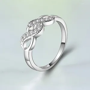 Bagues de cluster Infinity Ring 925 Sterling Silver Eternity Charms Ami Cadeau Symbole d'amour sans fin pour les femmes Bijoux
