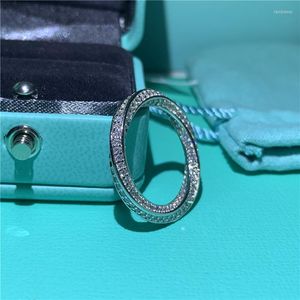 Bagues de grappe bague infini S925 en argent Sterling Micro pavé Moissanite alliance de fiançailles pour les femmes bijoux de fête