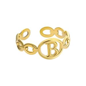 Clusterringen Initiële letter A-Z Verstelbaar voor vrouwen Open roestvrijstalen ring paar sieraden Geschenk Groothandel Drop levering DHE0U