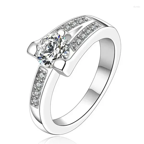 Cluster anneaux en insérent pierre Dula-line taille 7 # 8 # anneau en gros argent plaqué mariage fête de mode de haute qualité bijoux kn-r164