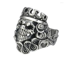 Bagues en grappe Norme internationale S925 Bijoux en argent sterling Bague Personnalité thaïlandaise Tendance Creative Fun Crâne Mode Hommes