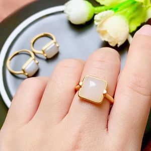 Anillos de racimo Jadery Vintage Charm 18K Gold For Women Natural Jade Gemstone 925 Ring Party Engagement Sterling Silver Jewelry Anillos