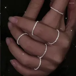 Cluster Ringen JEWDY Licht Luxe Lichtgevende Zilveren Kleur Decoratieve Wijsvinger Voor Vrouwen Jong Meisje Mode-sieraden Geschenken 2023 Trend
