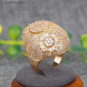 Clusterringen Jewel Luxury hoogwaardige dames kubieke zirconia ring geschikt voor bruidsfeestjes bruiloftsbetrokkenheid grote ring sieraden geschenken l240402