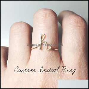 Cluster ringen sieradenbrief sier band ringvinger voor vrouwen meisje feest cadeau mode groothandel 0012wh drop levering 2021 micwx