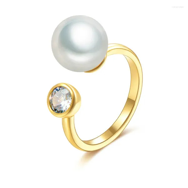 Cluster anneaux Jingyang Fashion Fashion Women's Ring Accessoires Imitation Pearl Réglable Circus Wedding for Jewelry Band