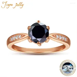 Clusterringen JoyceJelly 1CT Kleur Moissanite 925 Sterling Verzilverd Rose Gouden Ring Luxe Fijne Sieraden Voor Vriendin's Verjaardag