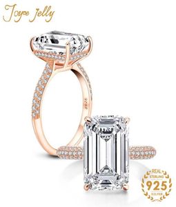 Cluster Rings JoyceJelly Trendy 925 Sterling Silver 6 S Gecreëerde Mossanites Geometrische Emerald Cut Fine Women Wedding Gifts Whole273587096