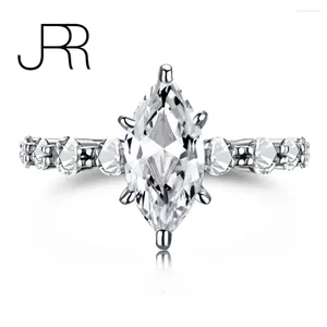 Cluster Anneaux JRR 925 STERLING Silver Marquise Cut High Carbon Diamonds Gemstone Wedding Engagement Ring Set Fine Bijoux en gros en gros