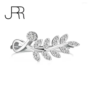 Cluster anneaux JRR Arrivée 925 Sterling Silver Olive Branch Golden Shinny Gemstone Peace Love Wedding Fine Ring Jewelry