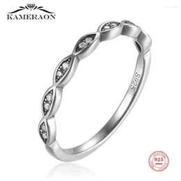 Cluster Anneaux Kameraon Original Authentic Real 925 STERLING SILPS EMPLACIBLE RING CZ SPARKLING DELICATE BIJOURS DE MARIAGE POUR FEMMES GIED 2024