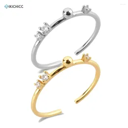 Anillos de clúster Kikichicc 925 STERLING SILETA Tiny Ring Ring Women Fiesta ajustable Rock Punk Fashion Joya Fine Fino