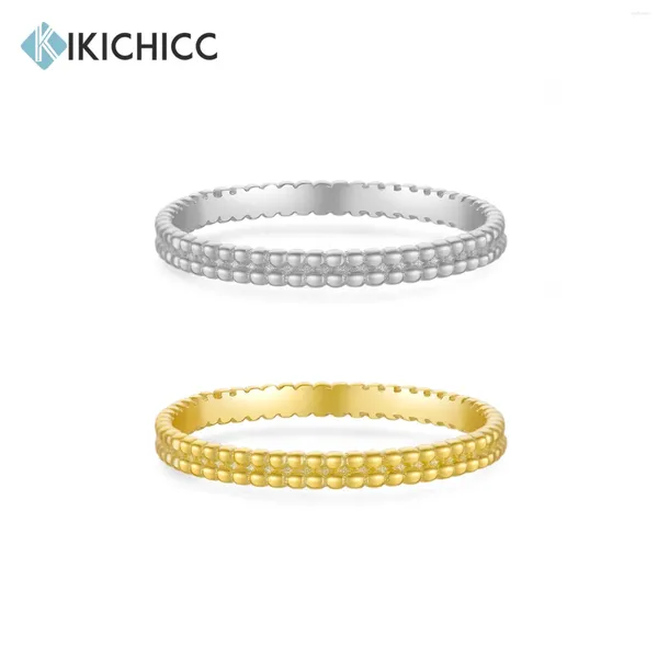 Cluster anneaux kikichicc 925 sterling deux perles de lignes femmes minces anneau luxe simple défini 2024 bijoux printanier cadeau de mariage