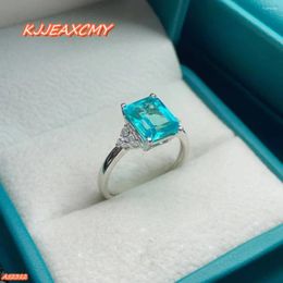 Cluster Anneaux Kjjeaxcmy Boutique Jewelry 925 Sterling Silver Natural Gem Topaze Women's Blue Ring Party Birthday Birthday