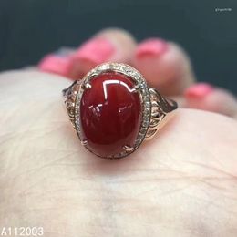 Clusterringen kjjeaxcmy fijne sieraden 925 sterling zilver ingelegde natuurlijke rode koraal vrouwelijke ring mooie ondersteuning detectie