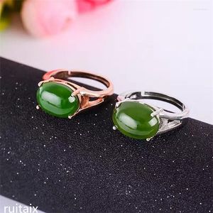 Cluster Ringen KJJEAXCMY Fijne Sieraden 925 Puur Zilver Inlay Natuurlijke Jaspis Vrouwelijke Ring Edelsteen Eenvoudige Plant Gebladerte Diamant Kji