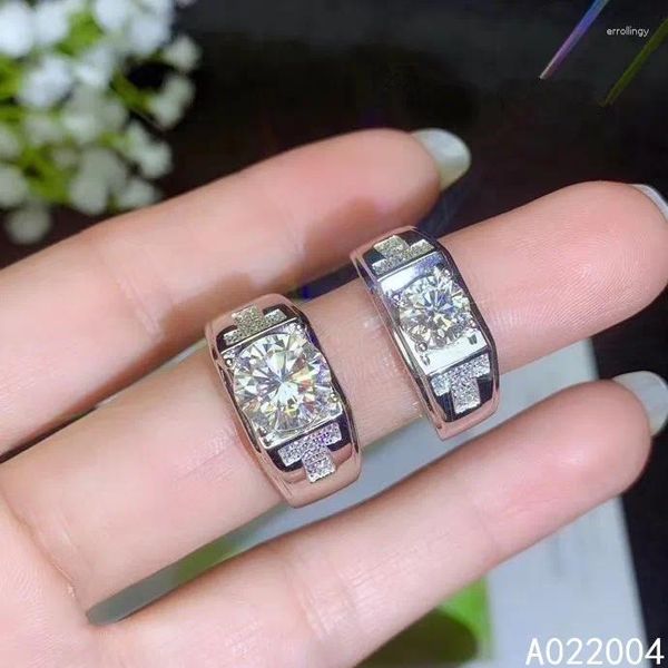 Anillos de racimo KJJEAXCMY Joyería fina 925 Plata esterlina con incrustaciones Mosang Diamond Gemstone Hombres Anillo Detección de soporte vintage