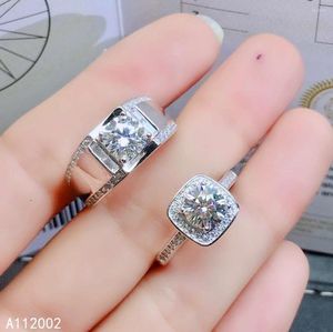 Anillos de racimo KJJEAXCMY joyería fina Mosang diamante 925 plata esterlina pareja mujeres hombres anillo soporte prueba hermosa