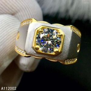 Clusterringen kjjeaxcmy fijne sieraden mosang diamant 925 sterling zilveren mannen ringsteun test mooi